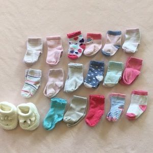 Lot of socks and slippers